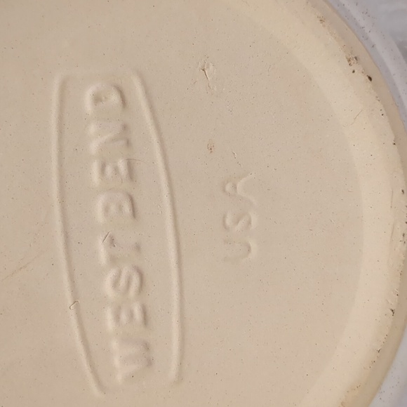 West Bend Bean Pot MCM Stoneware  Ceramic With Lid Vtg Mid-Century 60s Kitsch - Picture 5 of 12